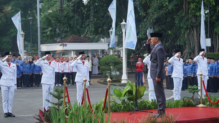 Pimpin Upacara Hari Lahir Pancasila 2024 di Plaza Balai Kota, Hery Antasari: Kota Bogor Siap Dukung Indonesia Emas 2045