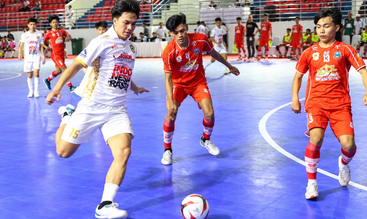 Tim futsal putra Kabupaten Bogor mengalahkan Kabupaten Garut dengan skor pada Porprov XV Jawa Barat 2026 di Kota Bekasi