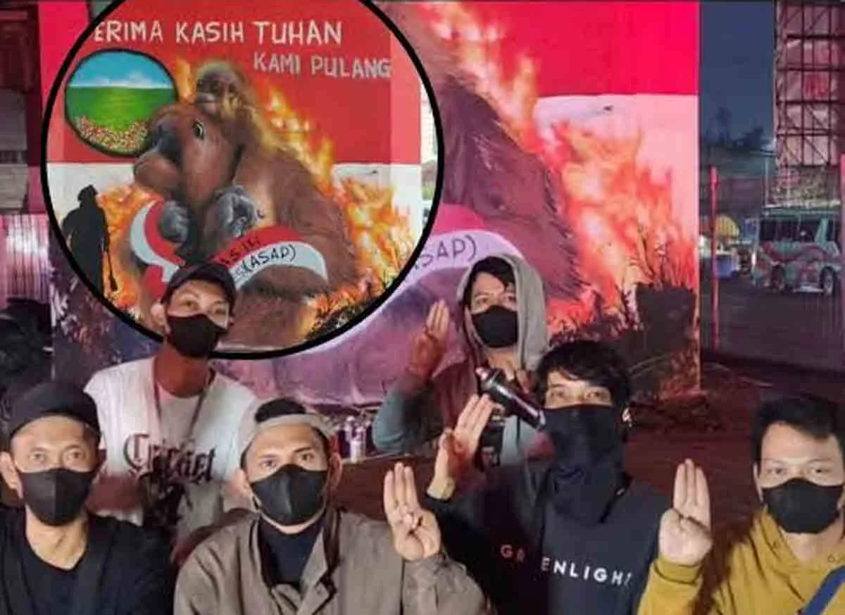 Mural Karhutla Mulai Hiasi Dinding Kolong Flyover Cileungsi Bogor