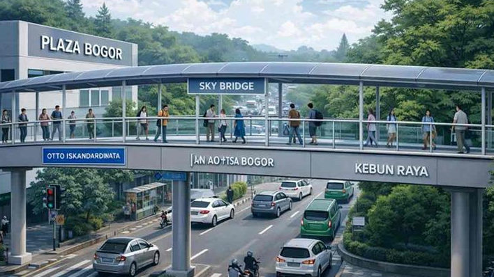 Peduli dengan Pejalan Kaki, Sky Bridge di Jalan Otto Iskandardinata Bogor Bakal Dibangun