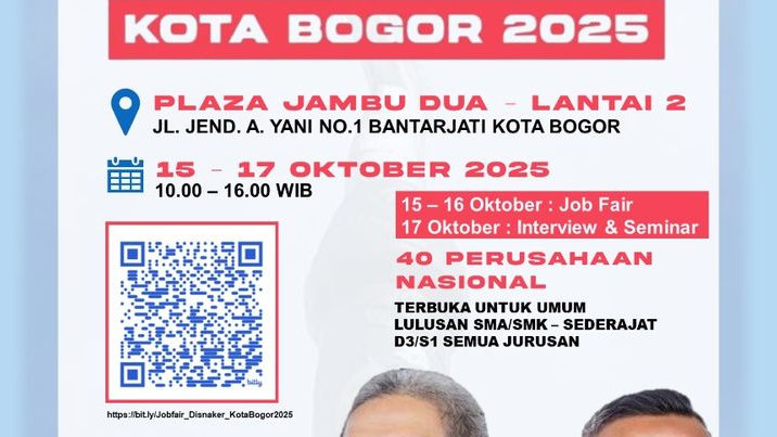 Catat Lokasinya, Pemkot Bogor Gelar Job Fair 2025 Mulai Besok Sampai 17 Oktober