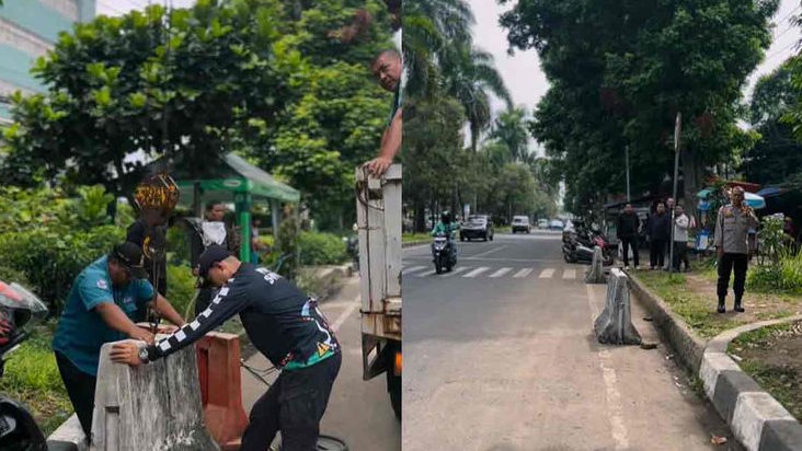 Sempat Jadi Pemicu Kemacetan, Lokasi Parkir Liar di Depan RS Hermina Bogor Kini Ditutup Beton