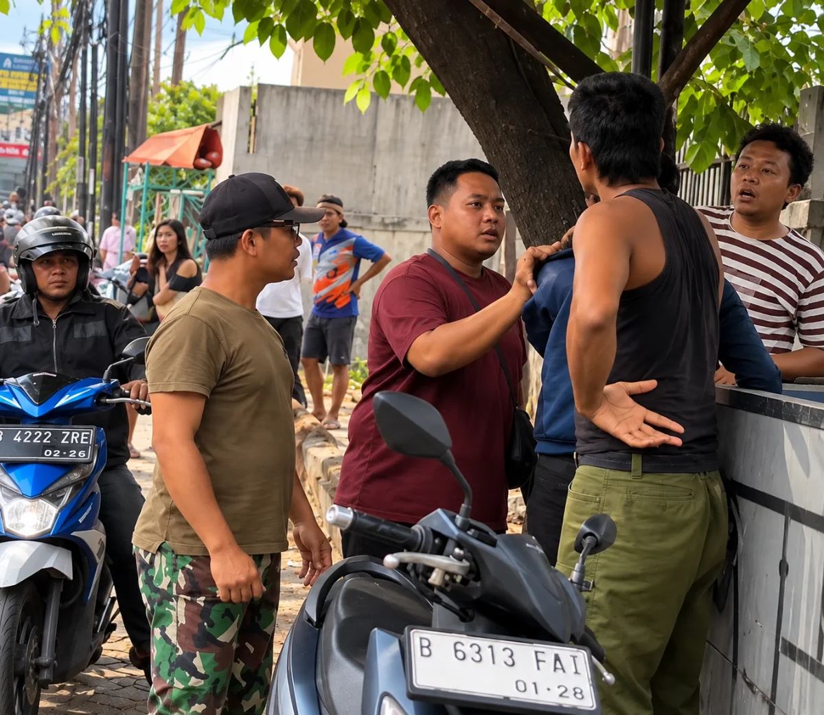 Dugaan tawuran pelajar di Jalan Raya Narogong depan Perumahan Griya Alam Sentosa, Limusnunggal, Cileungsi, Kabupaten Bogor