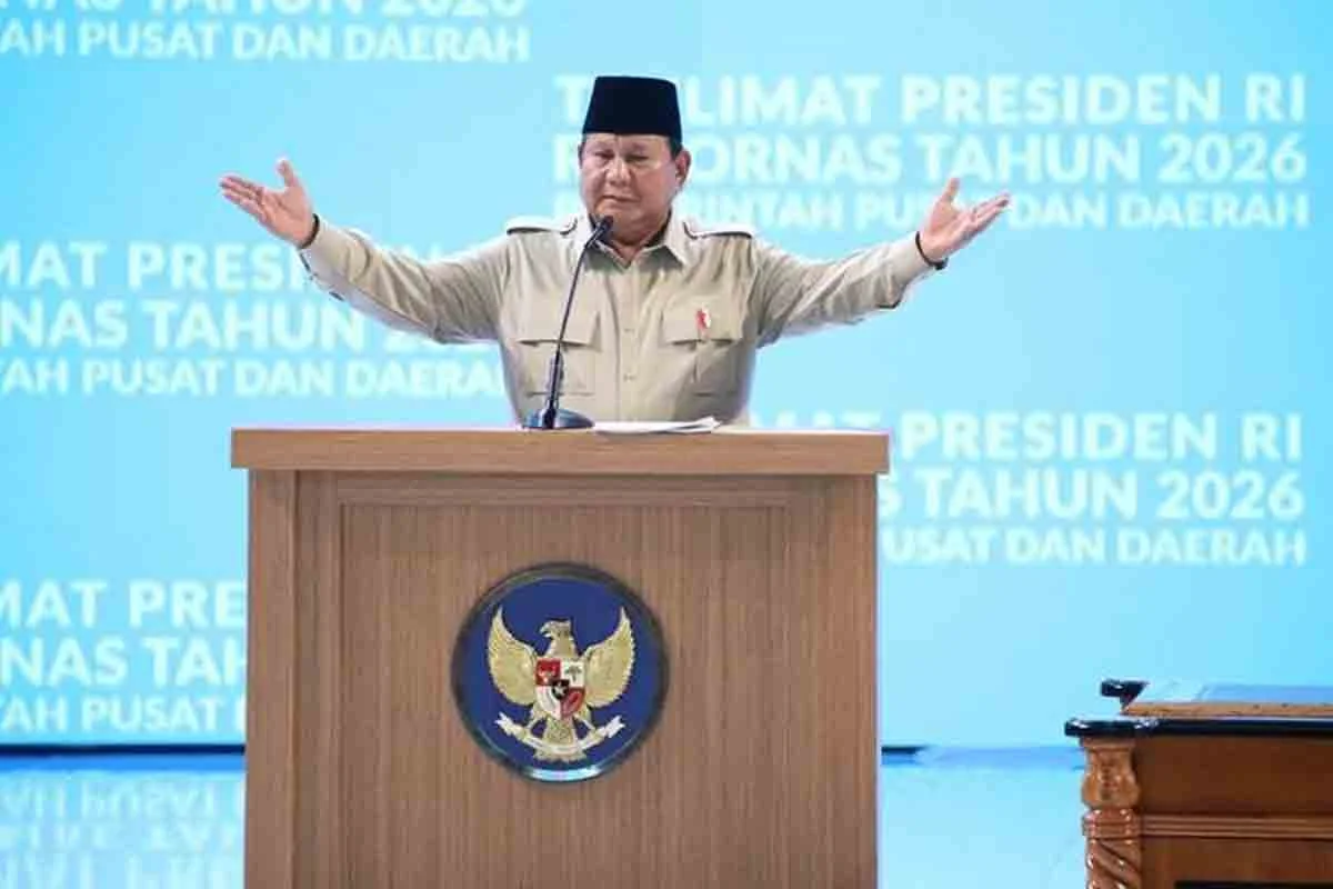 Presiden Prabowo saat membuka Rapat Koordinasi Nasional (Rakornas)