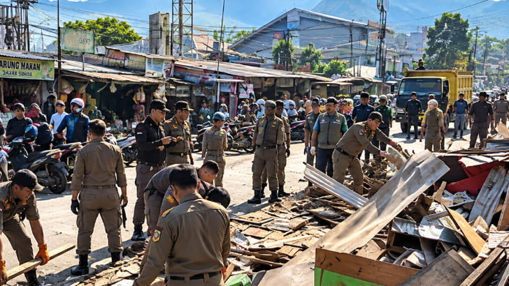 Setahun Setelah 130 Lapak Ditertibkan, PKL Depan Pafesta Cisarua Dibongkar, Titik Ini Pernah Picu Antrean 3 Km