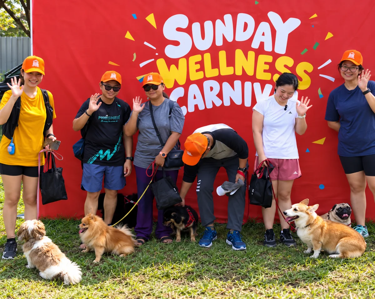 Kegiatan yoga bersama anabul dalam Sunday Wellness Carnival Wellmove